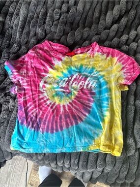 Vintage Tie Dye Crop Shirt Coca Cola